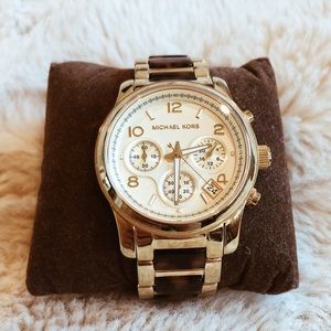 Michael Kors tortoise and gold watch